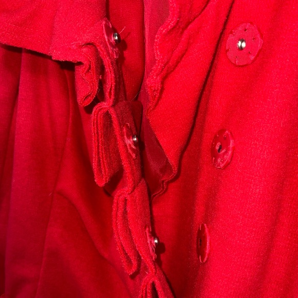 Ryu Ruffled Red Coat/Jacket - Picture 4 of 7